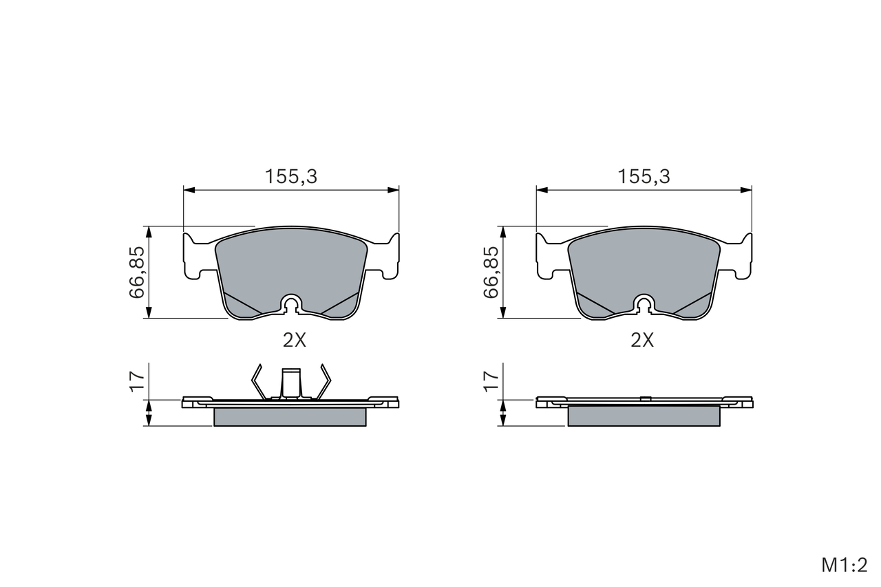 Bosch Remblokkenset, schijfrem 0 986 460 191
