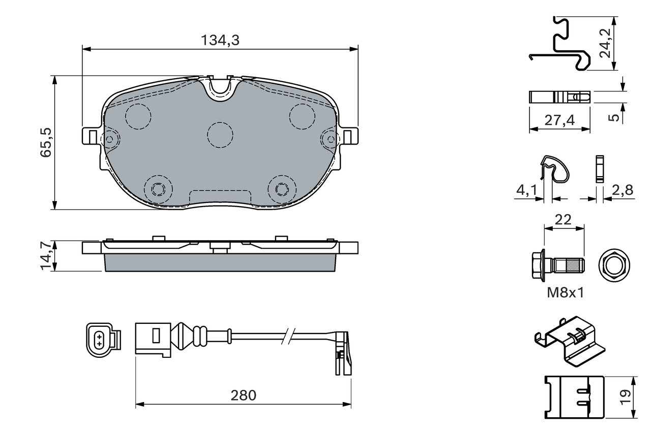 Bosch Remblokkenset, schijfrem 0 986 460 198