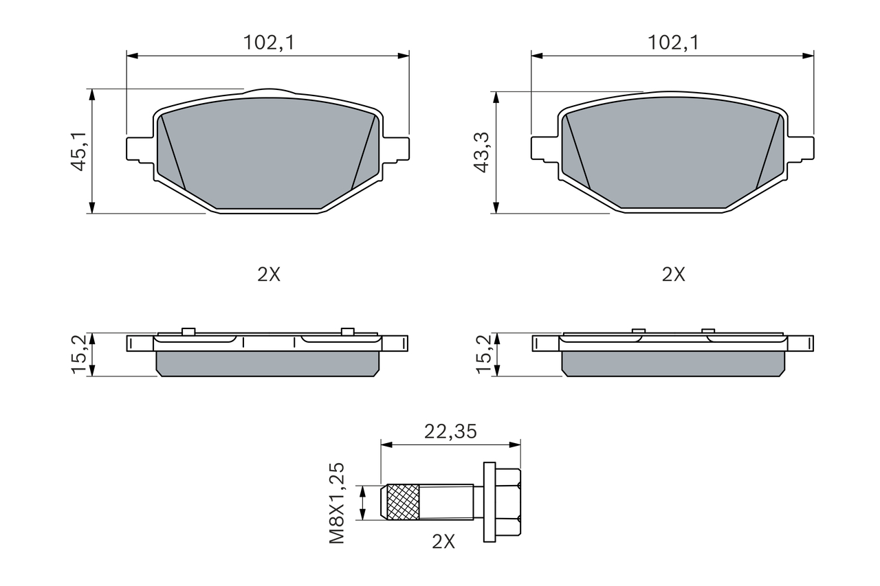 Bosch Remblokkenset, schijfrem 0 986 460 216