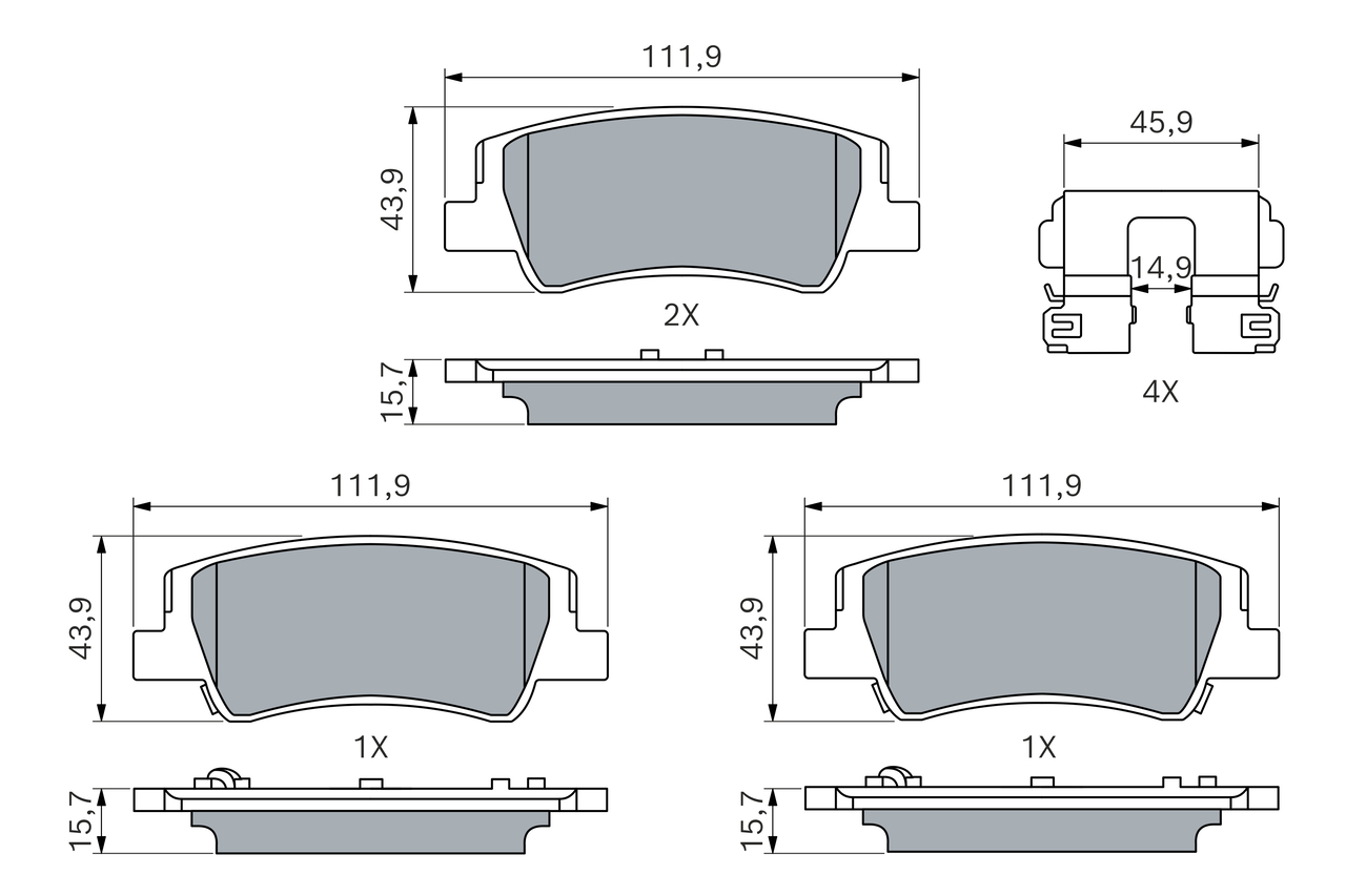 Bosch Remblokkenset, schijfrem 0 986 460 236