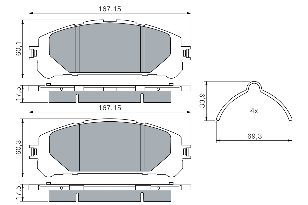 Bosch Remblokkenset, schijfrem 0 986 460 310