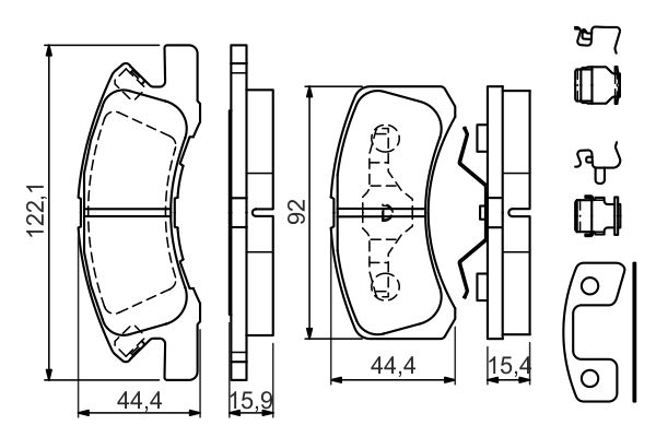 Bosch Remblokkenset, schijfrem 0 986 494 610