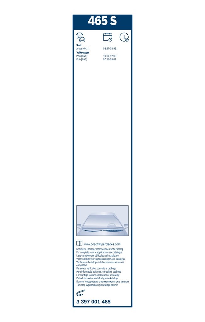 Bosch Ruitenwisserblad 3 397 001 465
