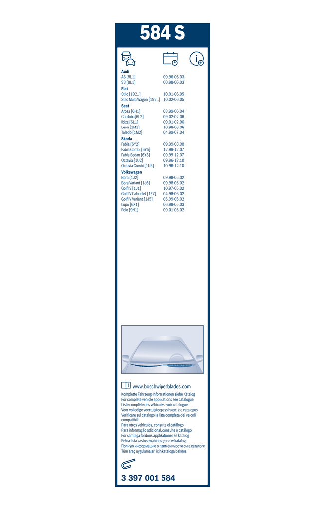 Bosch Ruitenwisserblad 3 397 001 584
