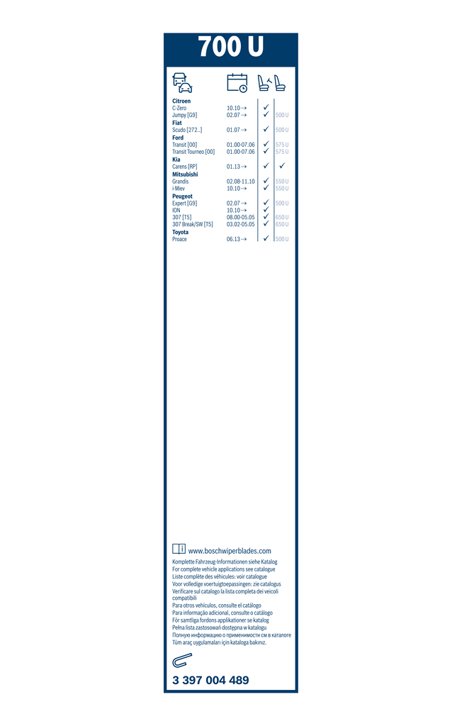 Bosch Ruitenwisserblad 3 397 004 489