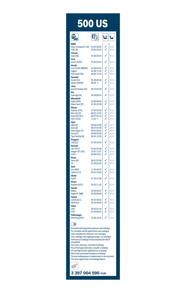 Bosch Ruitenwisserblad 3 397 004 590