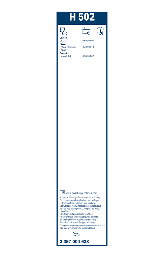 Bosch Ruitenwisserblad 3 397 004 633