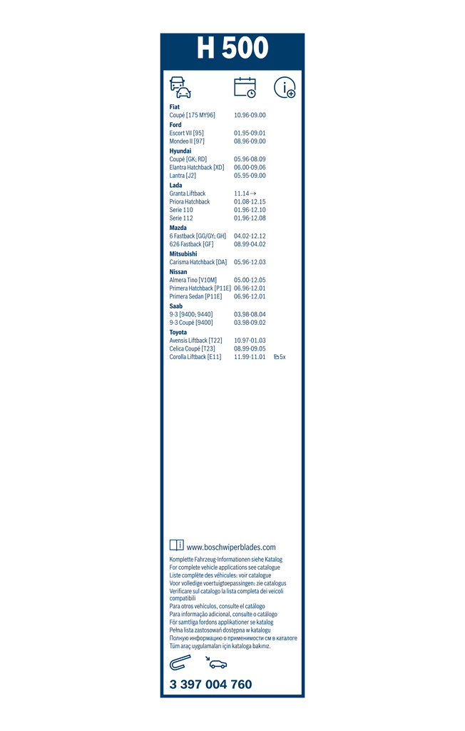 Bosch Ruitenwisserblad 3 397 004 760