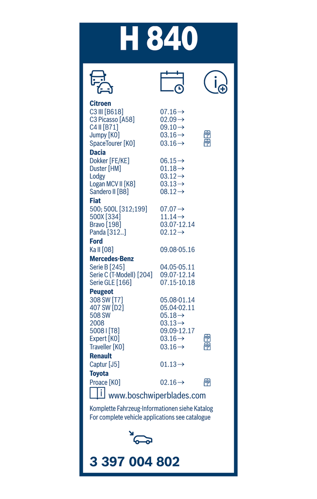 Bosch Ruitenwisserblad 3 397 004 802