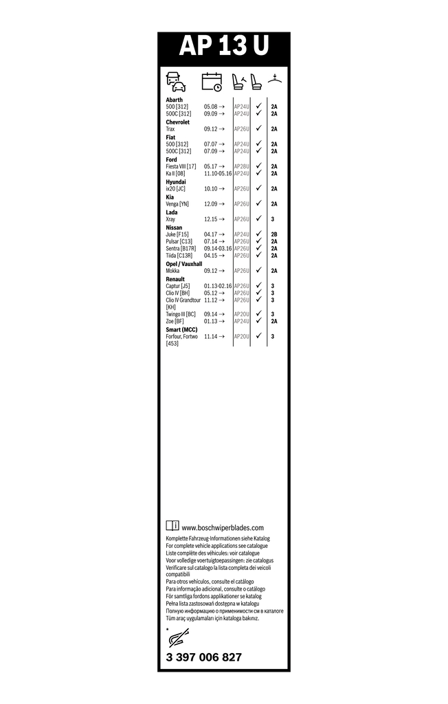 Bosch Ruitenwisserblad 3 397 006 827