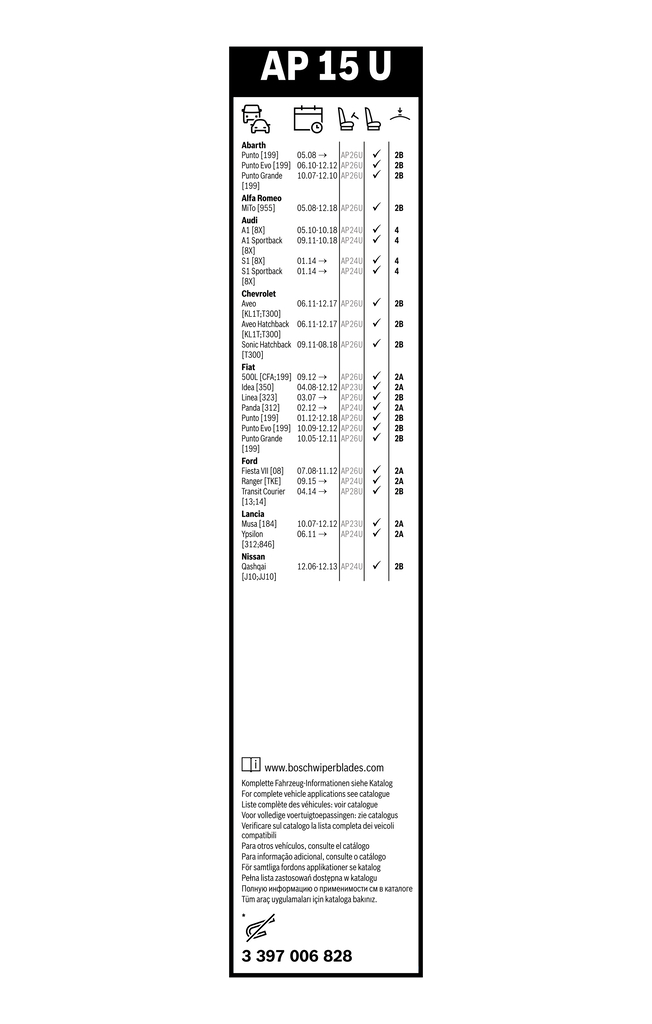 Bosch Ruitenwisserblad 3 397 006 828