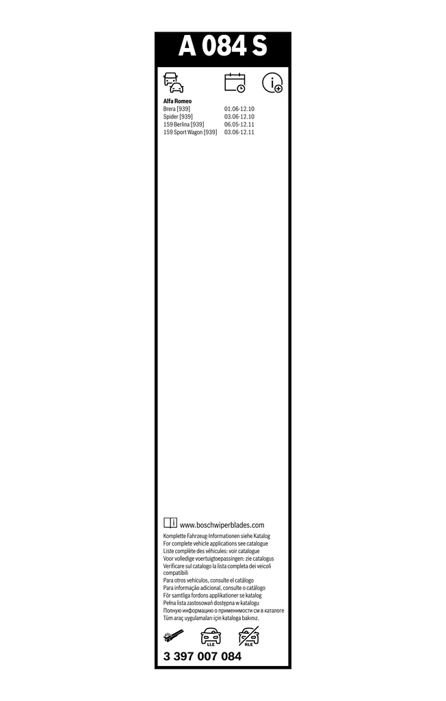 Bosch Ruitenwisserblad 3 397 007 084