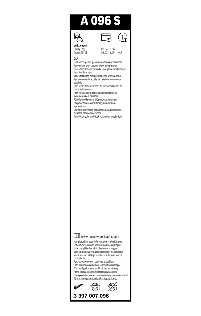 Bosch Ruitenwisserblad 3 397 007 096