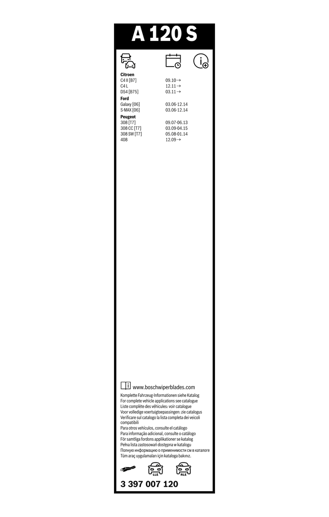 Bosch Ruitenwisserblad 3 397 007 120