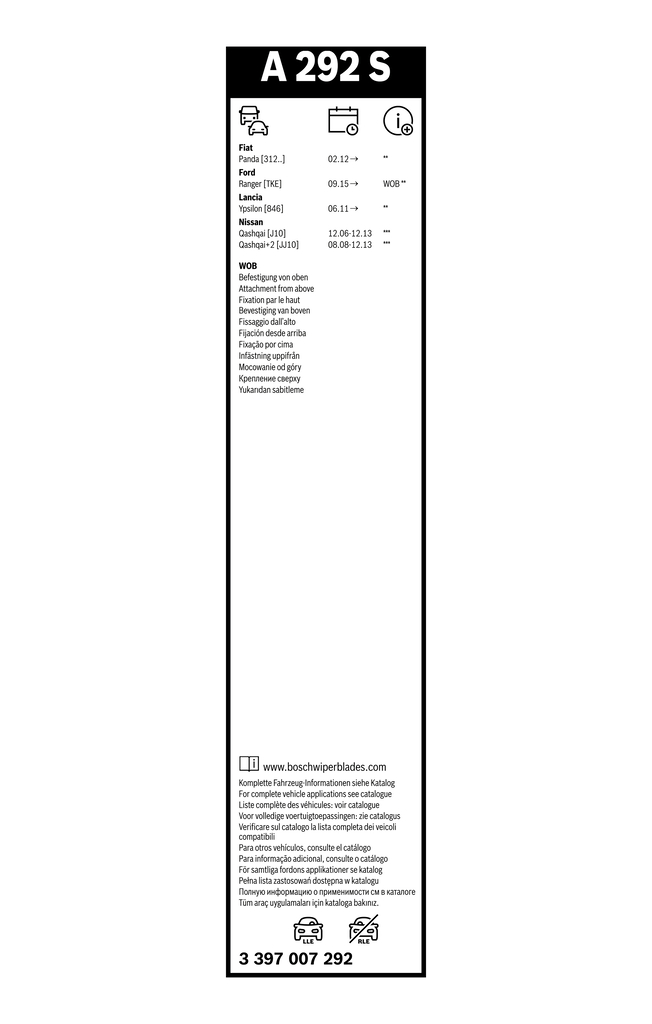 Bosch Ruitenwisserblad 3 397 007 292