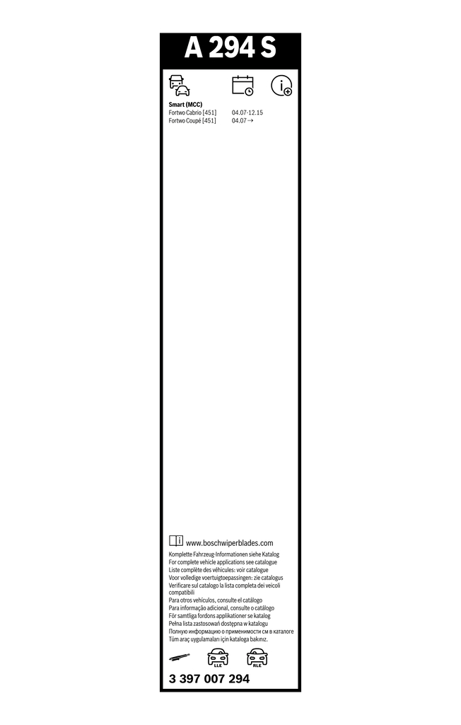Bosch Ruitenwisserblad 3 397 007 294