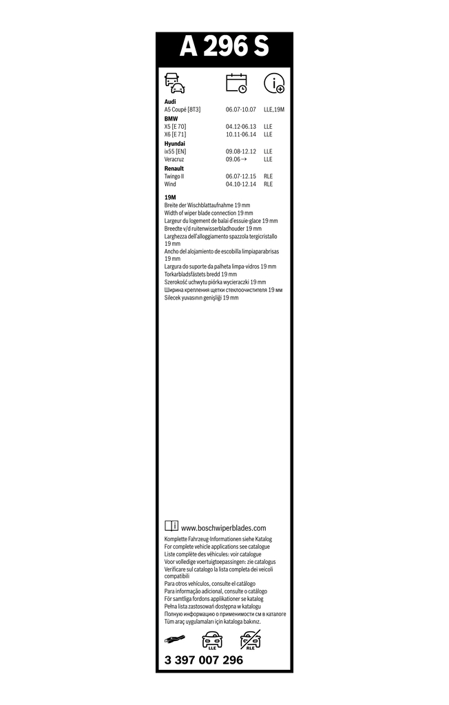 Bosch Ruitenwisserblad 3 397 007 296