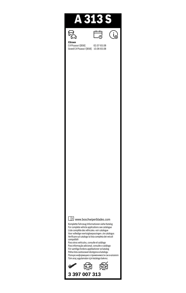 Bosch Ruitenwisserblad 3 397 007 313