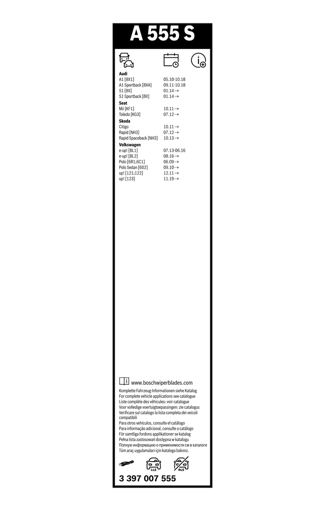 Bosch Ruitenwisserblad 3 397 007 555