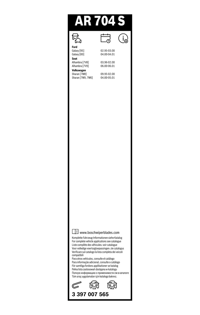 Bosch Ruitenwisserblad 3 397 007 565