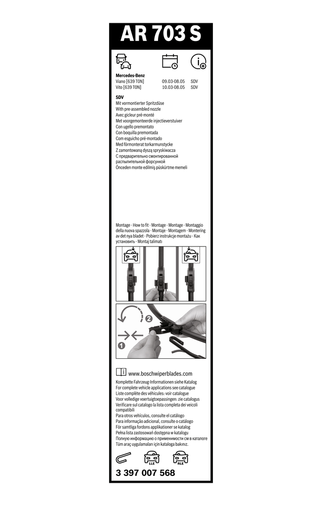 Bosch Ruitenwisserblad 3 397 007 568
