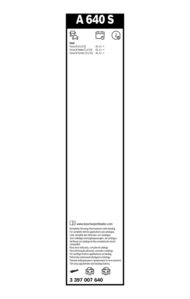 Bosch Ruitenwisserblad 3 397 007 640