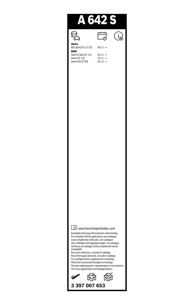 Bosch Ruitenwisserblad 3 397 007 653