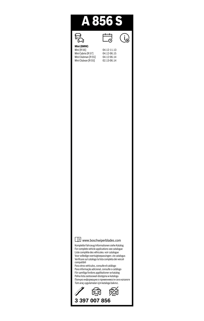 Bosch Ruitenwisserblad 3 397 007 856