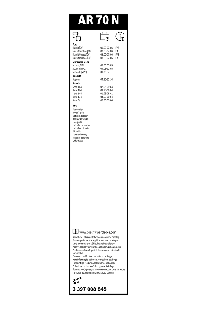 Bosch Ruitenwisserblad 3 397 008 845