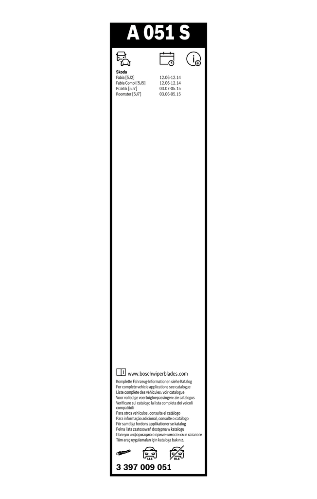 Bosch Ruitenwisserblad 3 397 009 051