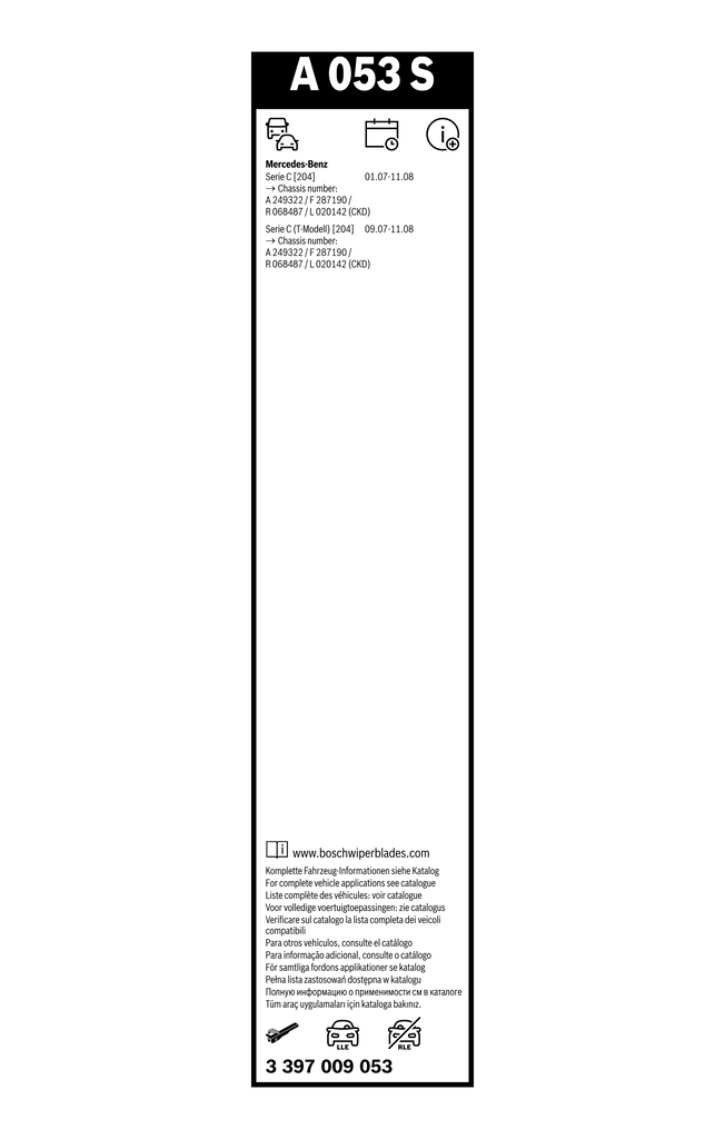 Bosch Ruitenwisserblad 3 397 009 053