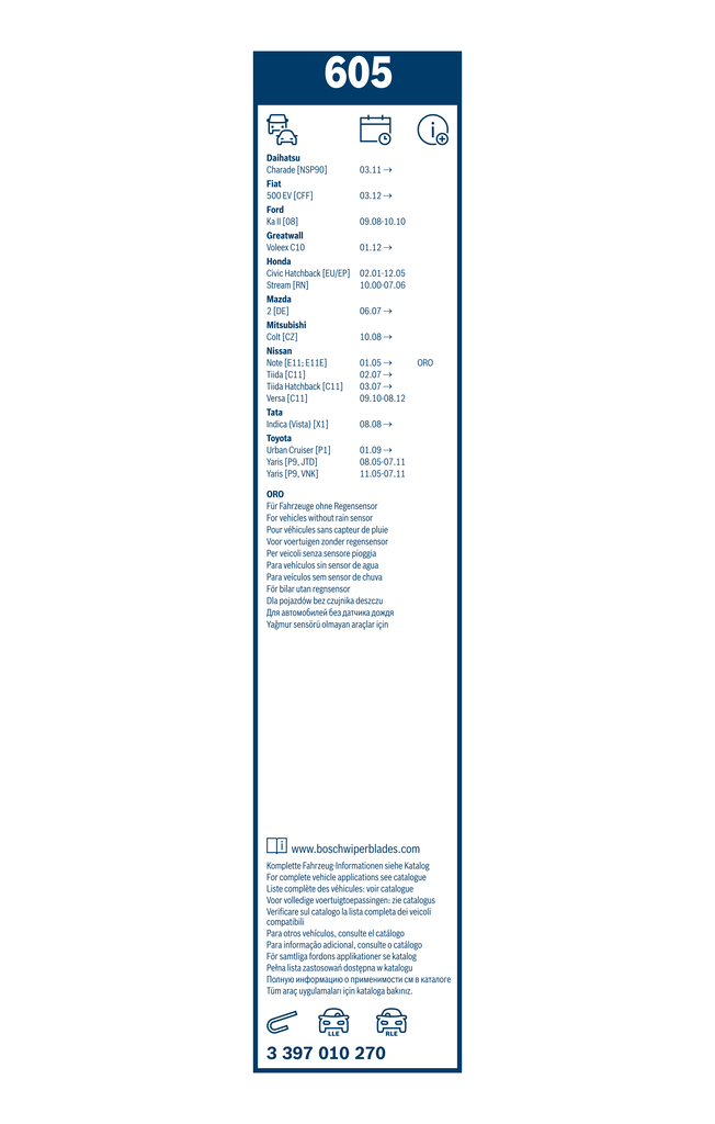 Bosch Ruitenwisserblad 3 397 010 270