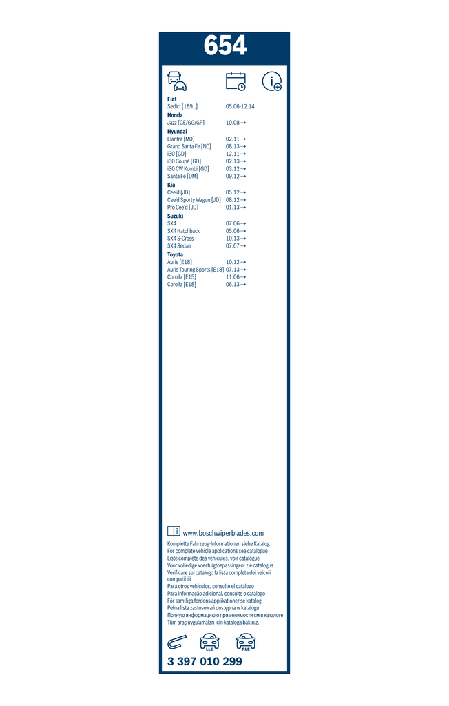 Bosch Ruitenwisserblad 3 397 010 299