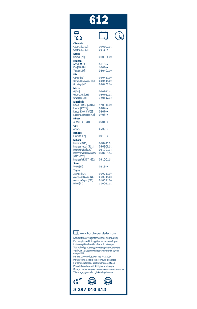Bosch Ruitenwisserblad 3 397 010 413