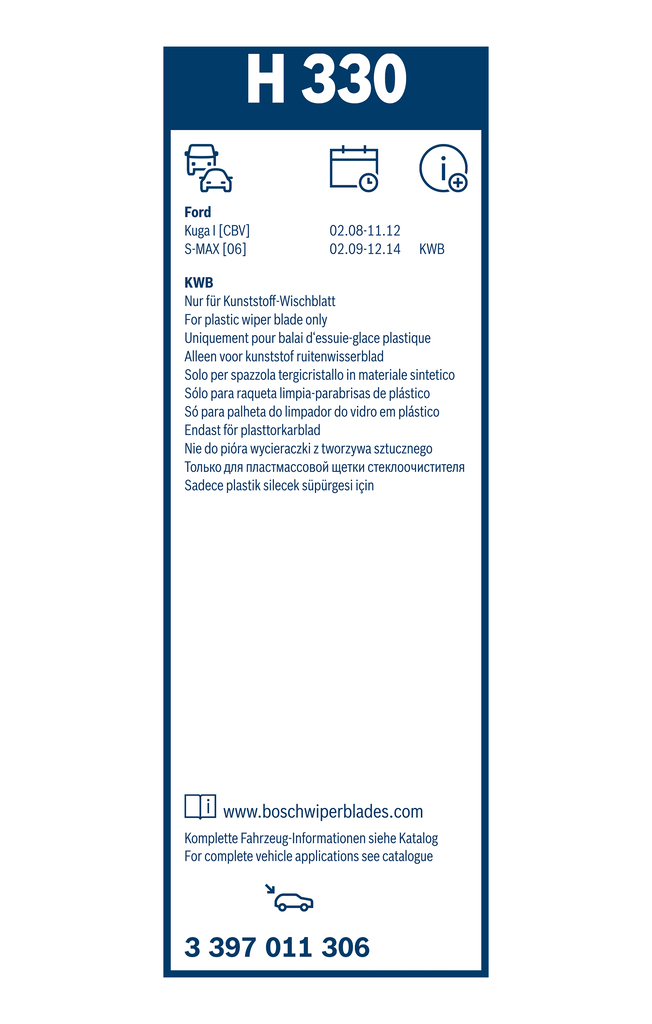 Bosch Ruitenwisserblad 3 397 011 306