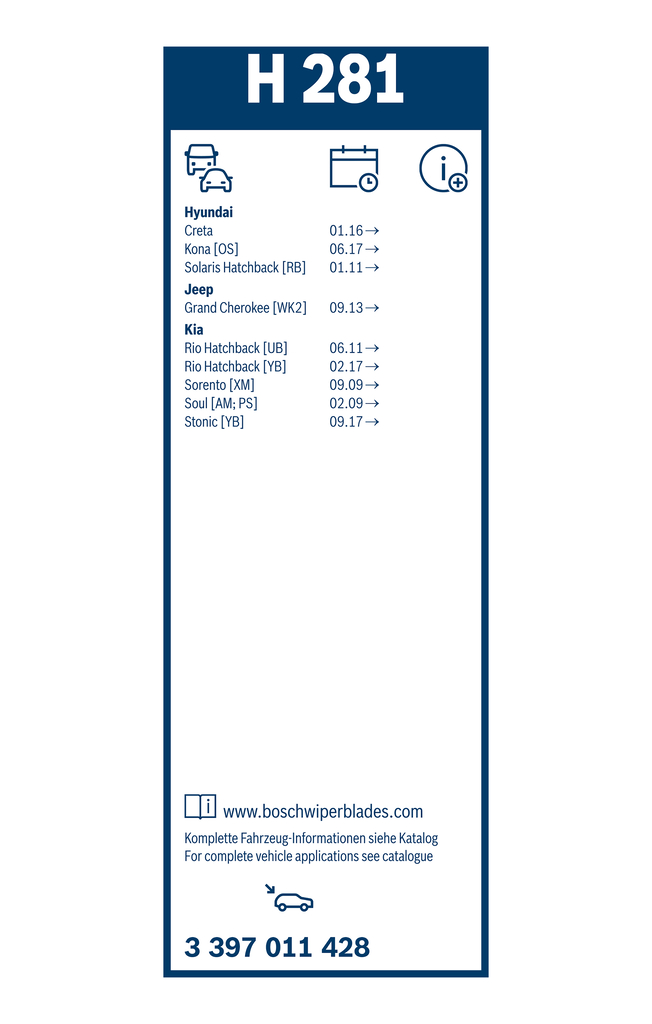 Bosch Ruitenwisserblad 3 397 011 428