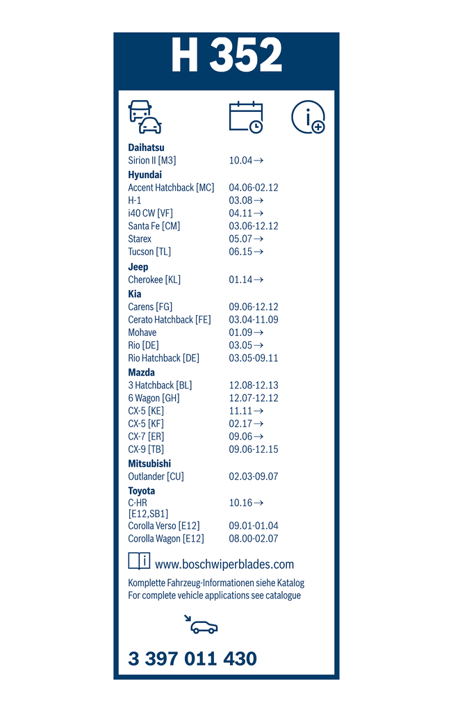 Bosch Ruitenwisserblad 3 397 011 430