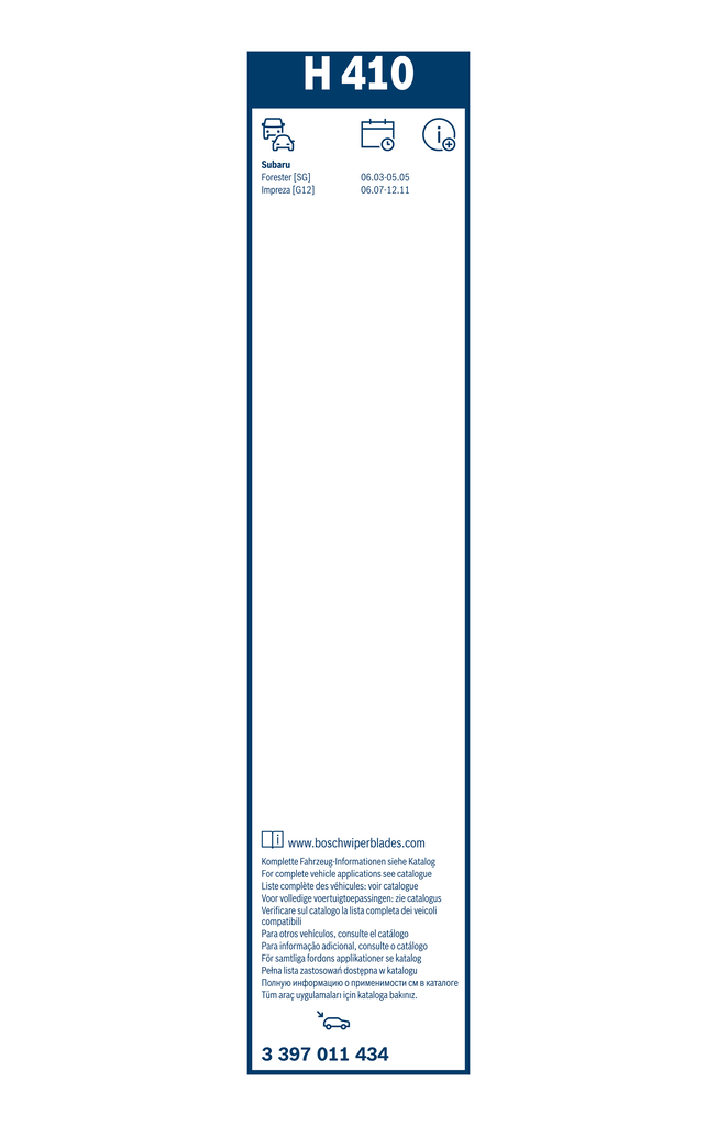 Bosch Ruitenwisserblad 3 397 011 434