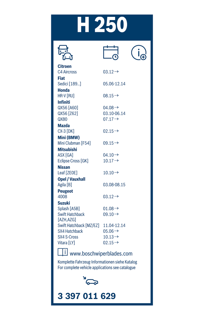 Bosch Ruitenwisserblad 3 397 011 629