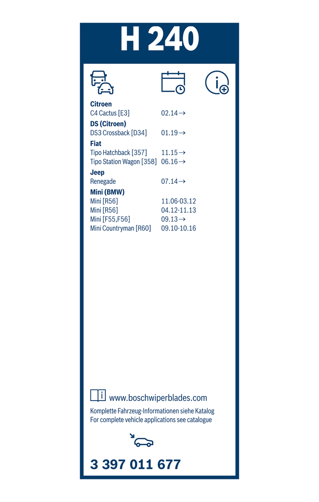 Bosch Ruitenwisserblad 3 397 011 677