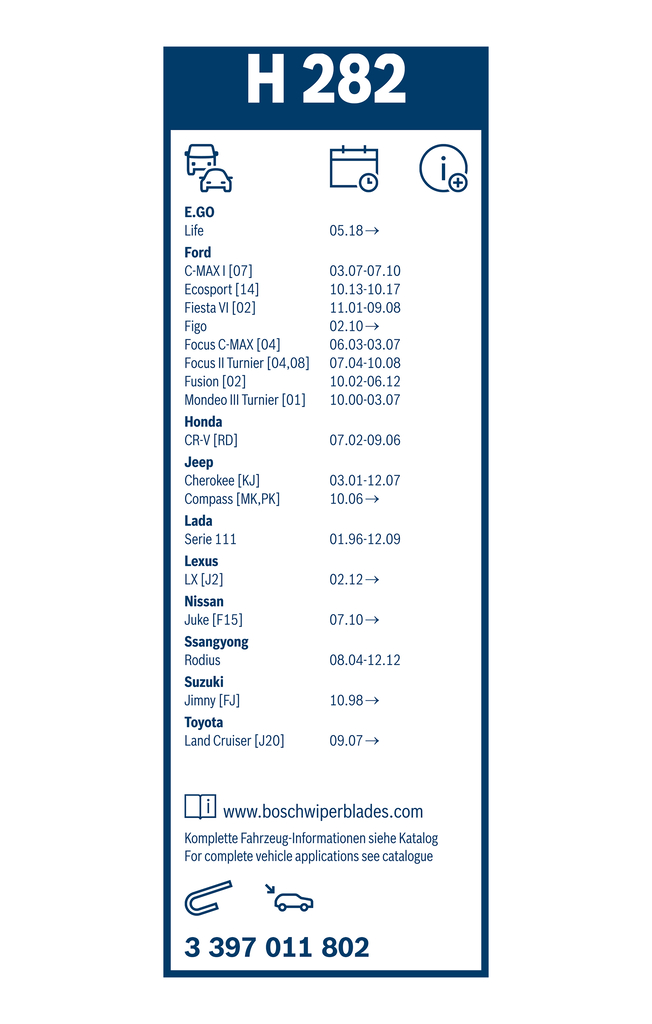 Bosch Ruitenwisserblad 3 397 011 802