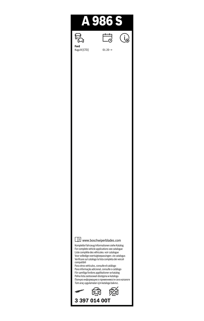 Bosch Ruitenwisserblad 3 397 014 00T