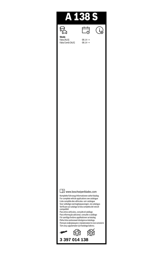 Bosch Ruitenwisserblad 3 397 014 138