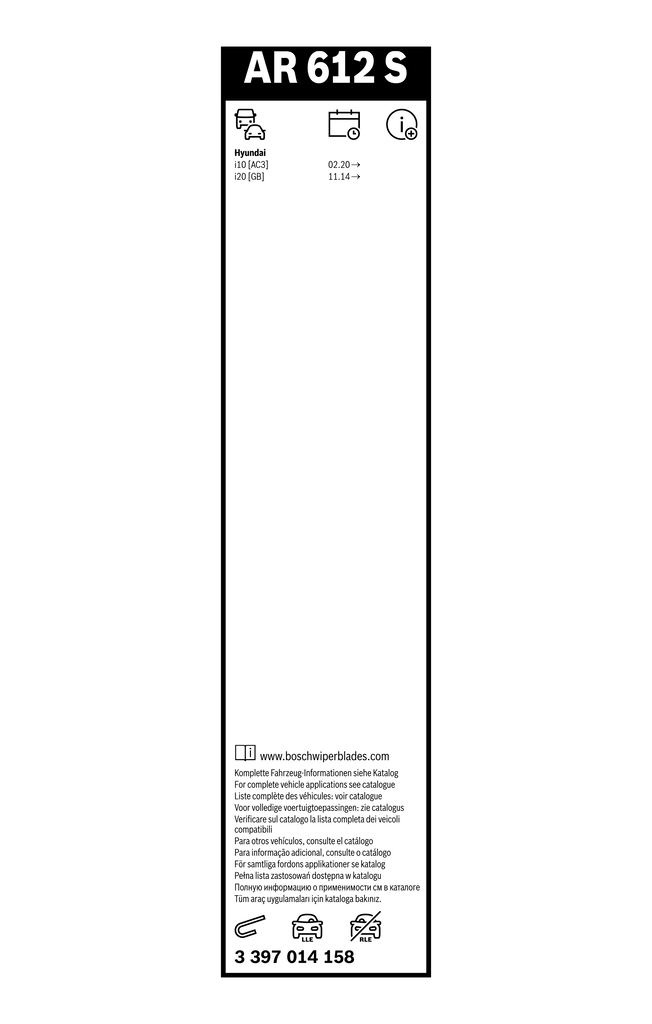 Bosch Ruitenwisserblad 3 397 014 158