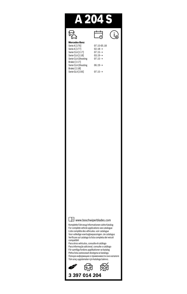 Bosch Ruitenwisserblad 3 397 014 204