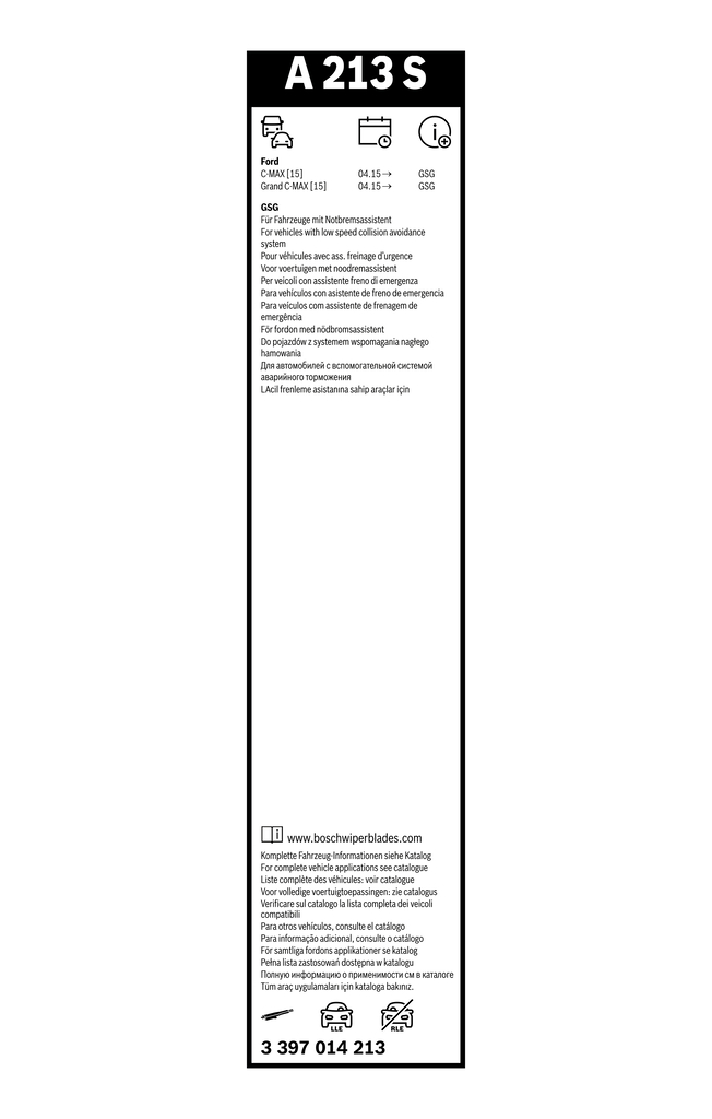 Bosch Ruitenwisserblad 3 397 014 213