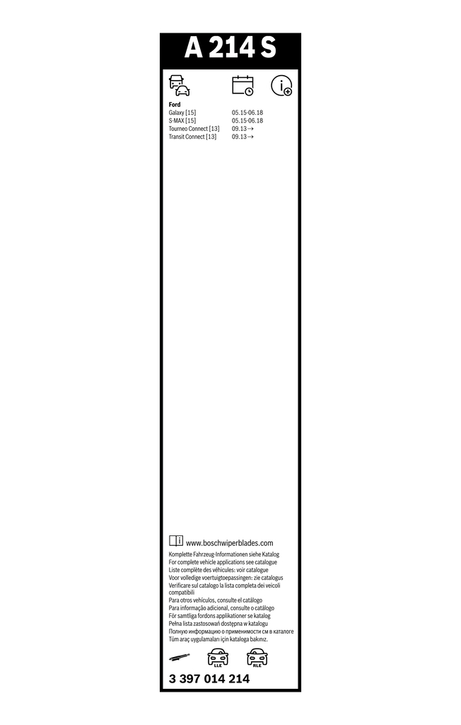 Bosch Ruitenwisserblad 3 397 014 214