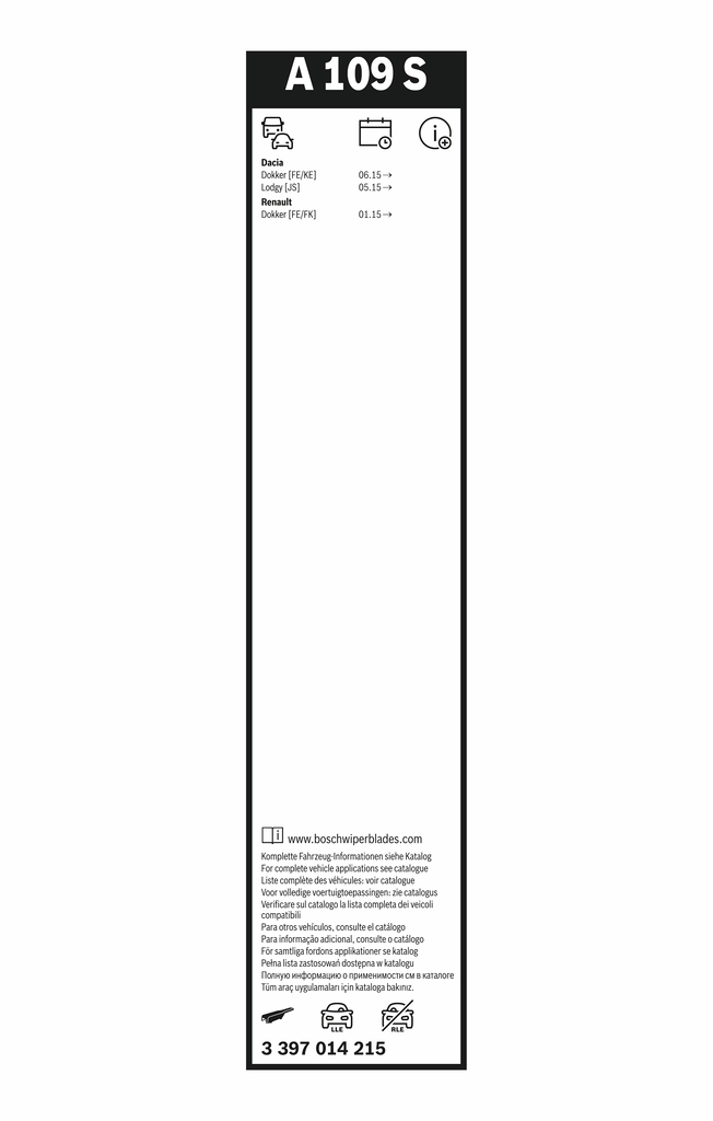 Bosch Ruitenwisserblad 3 397 014 215