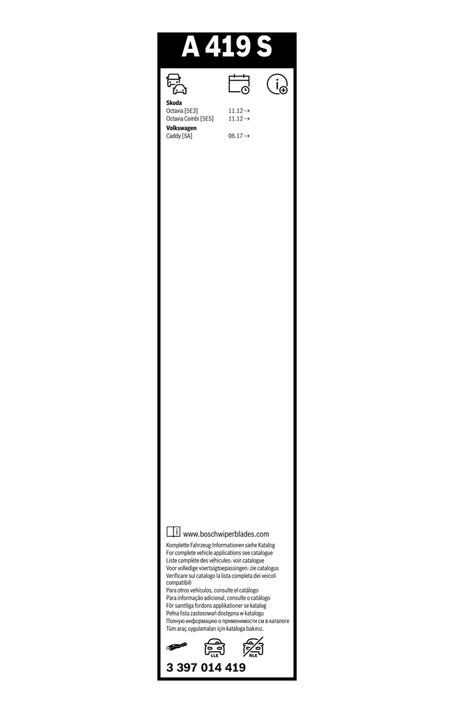 Bosch Ruitenwisserblad 3 397 014 419