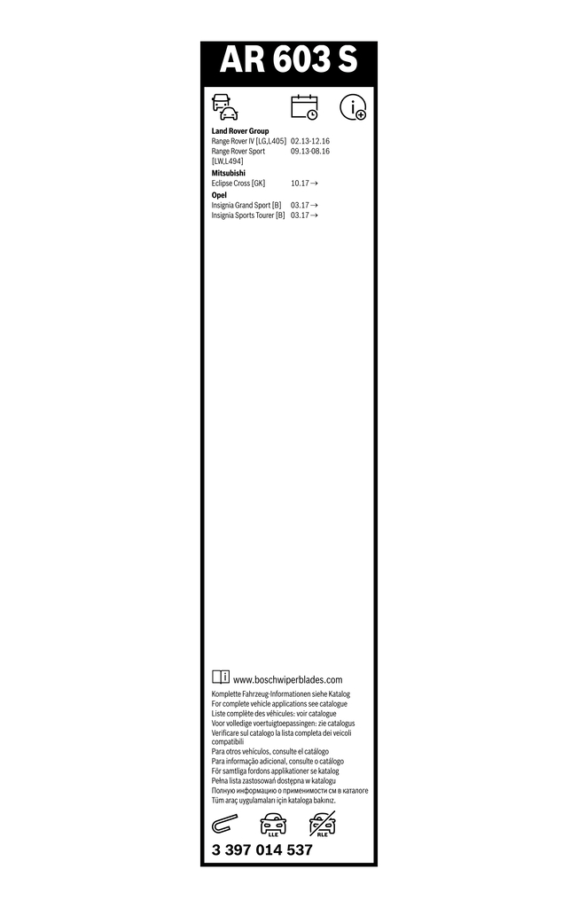 Bosch Ruitenwisserblad 3 397 014 537